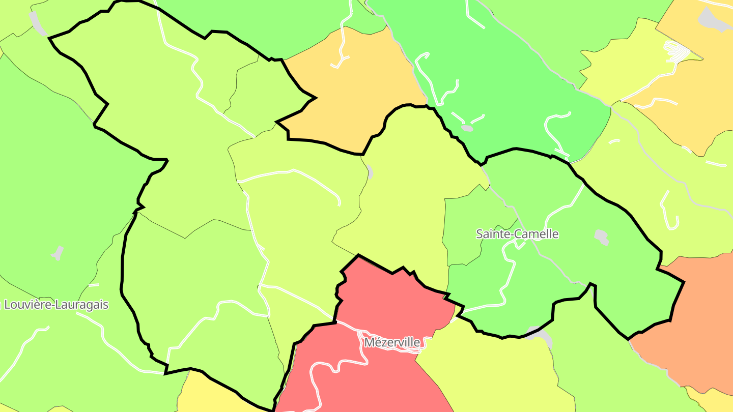 Carte des prix de l'immobilier Sainte-Camelle