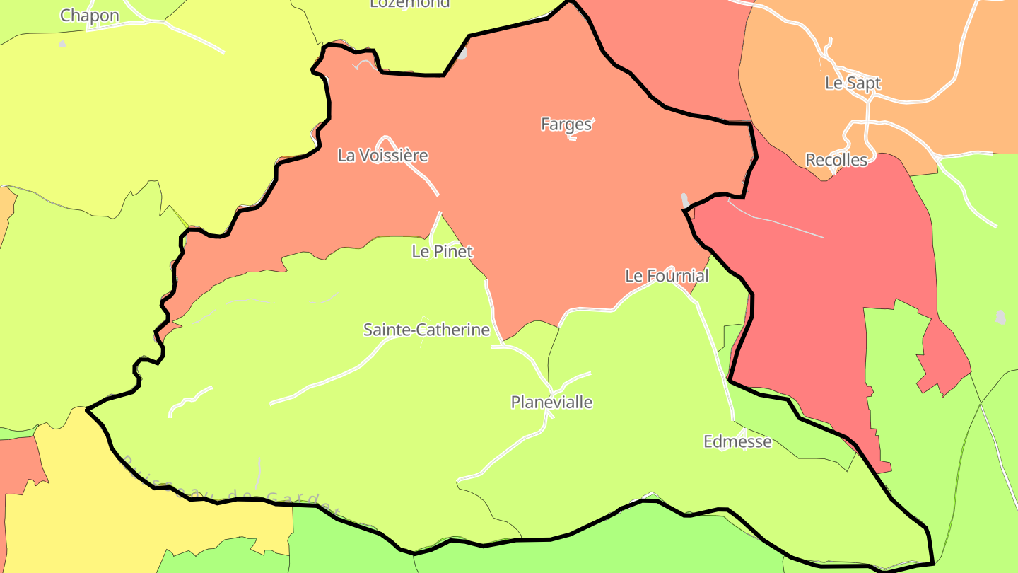 Carte des prix de l'immobilier Sainte-Catherine