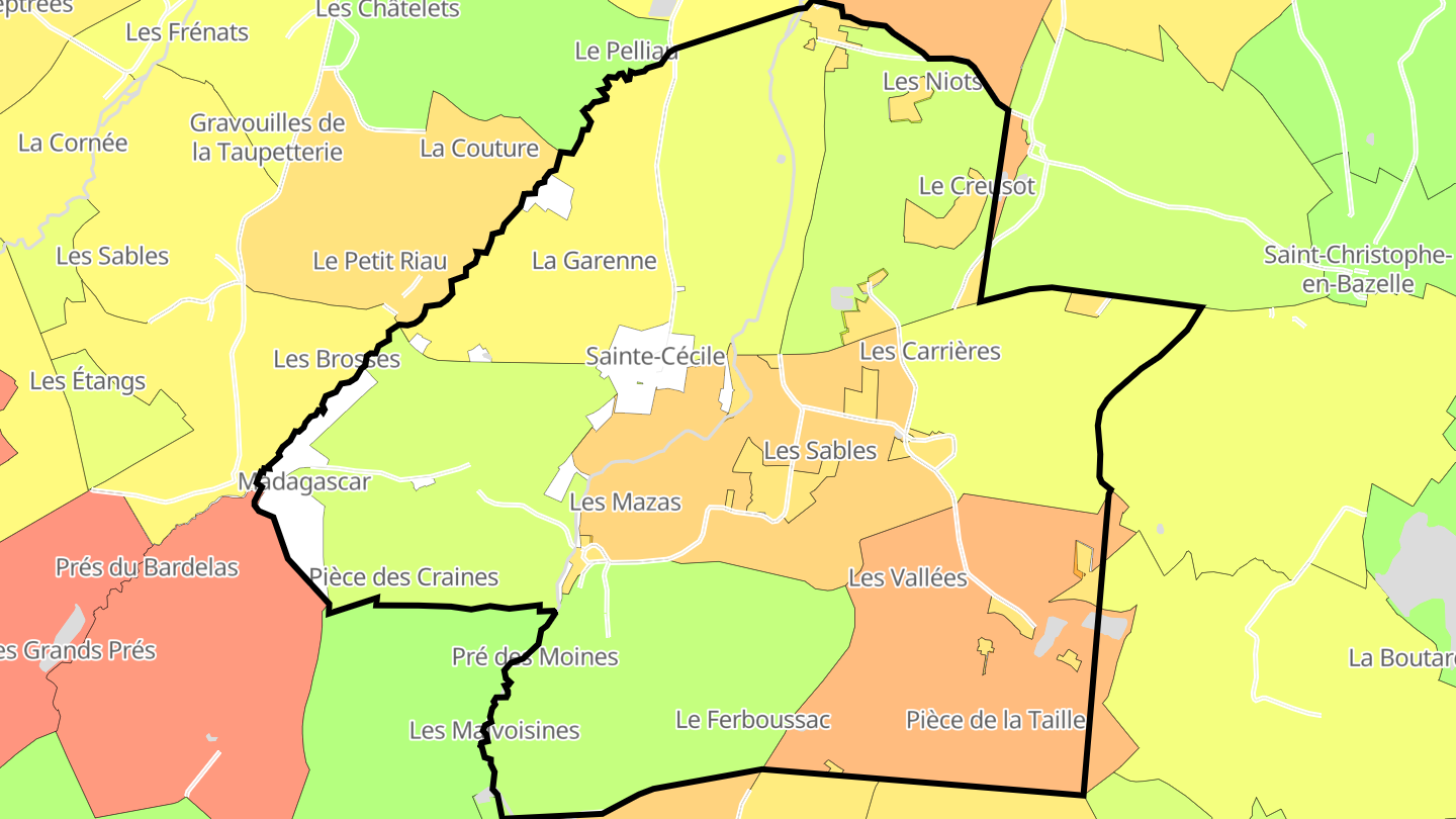 Carte des prix de l'immobilier Sainte-Cécile