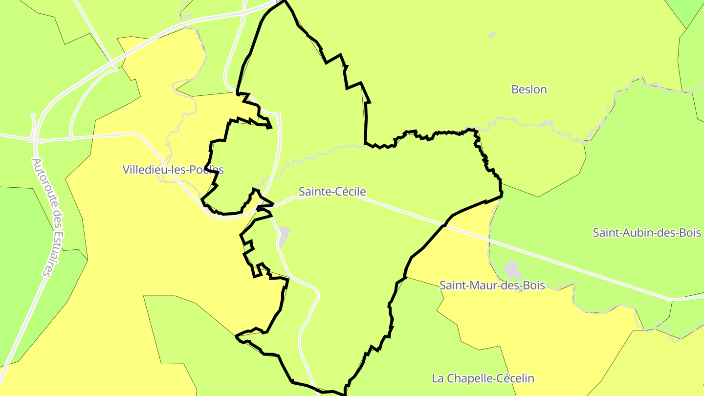 Carte des prix de l'immobilier Sainte-Cécile