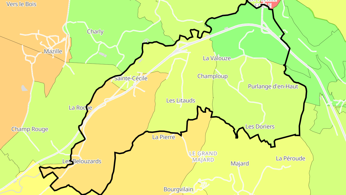 Carte des prix de l'immobilier Sainte-Cécile