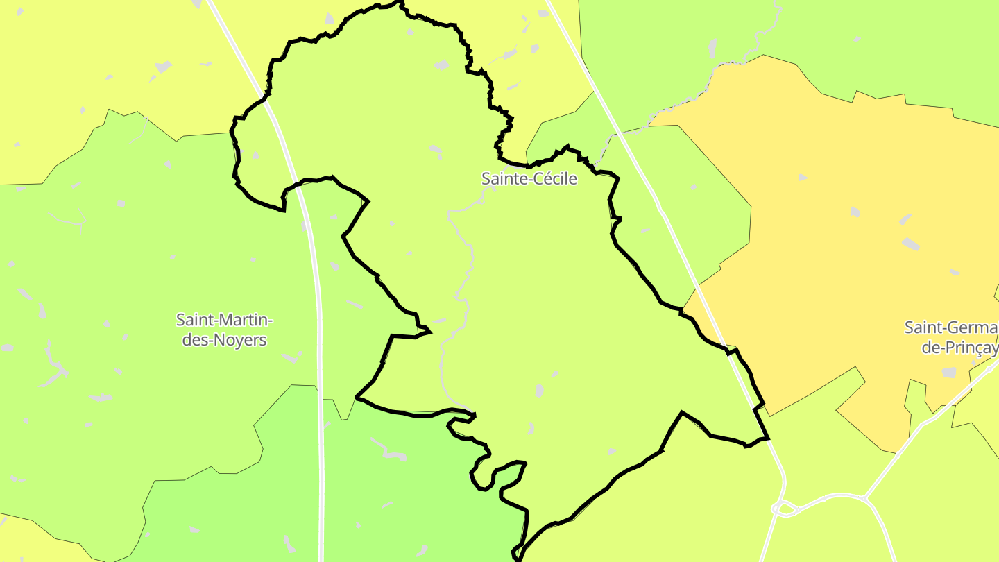Carte des prix de l'immobilier Sainte-Cécile