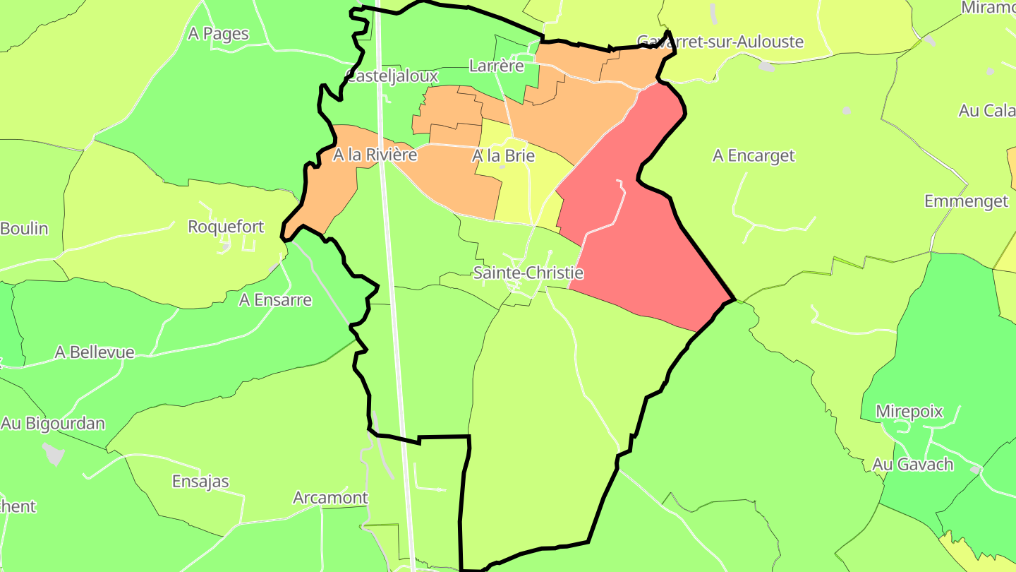 Carte des prix de l'immobilier Sainte-Christie