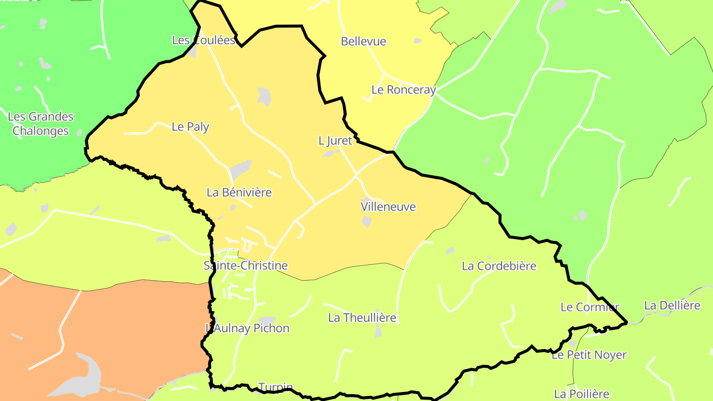 Carte des prix de l'immobilier Sainte-Christine