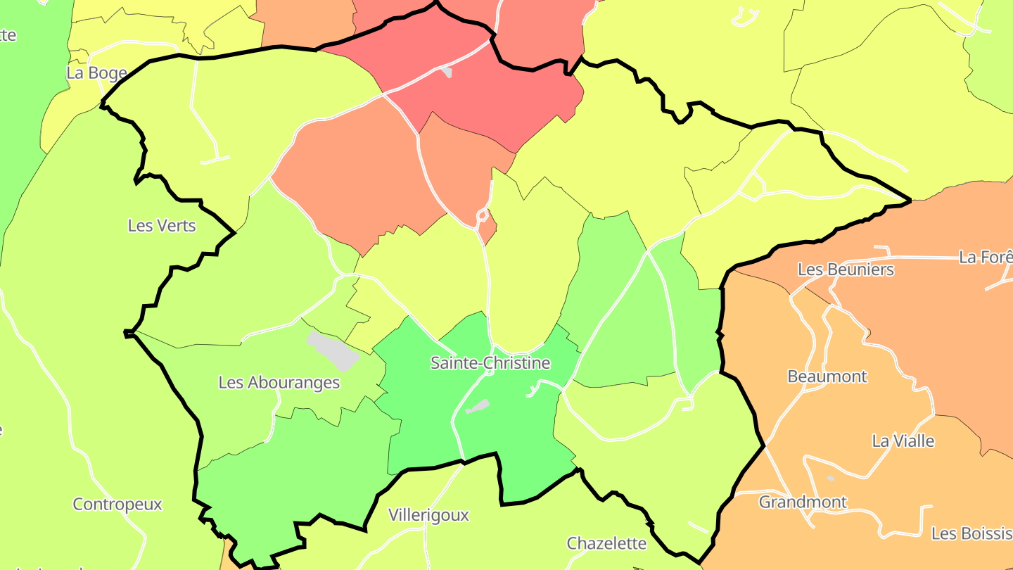 Carte des prix de l'immobilier Sainte-Christine