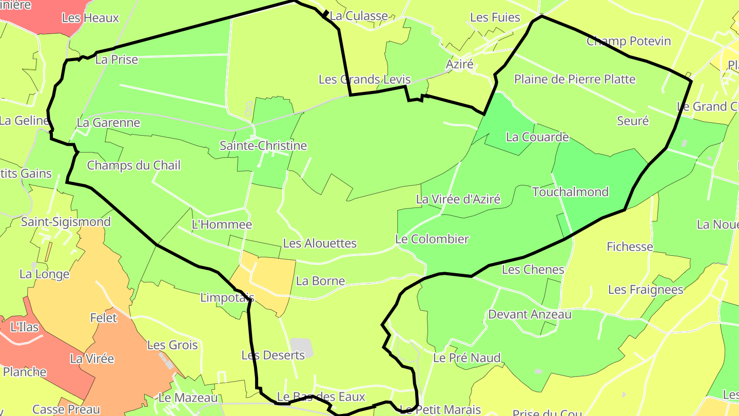 Carte des prix de l'immobilier Sainte-Christine