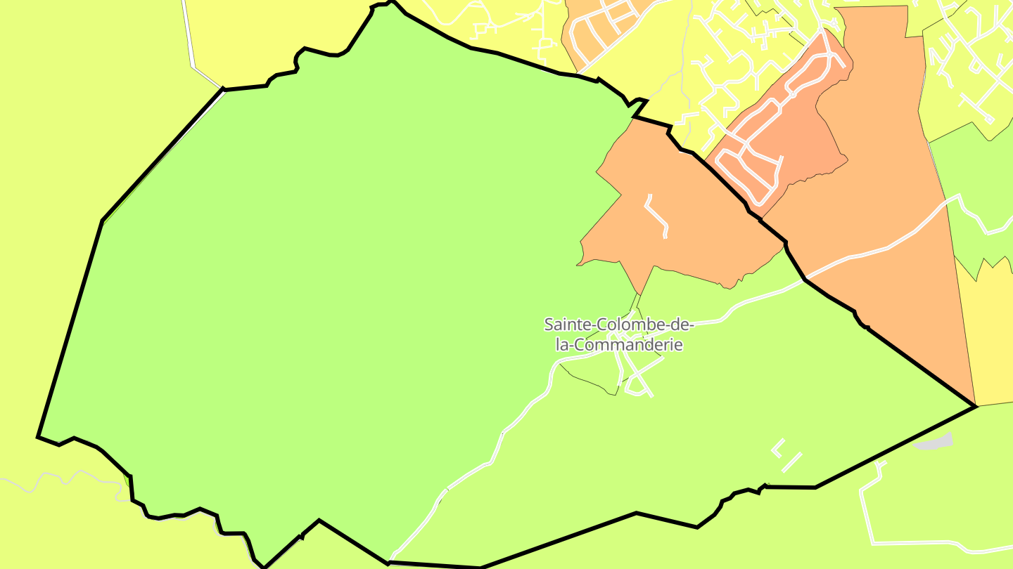 Carte des prix de l'immobilier Sainte-Colombe-de-la-Commanderie