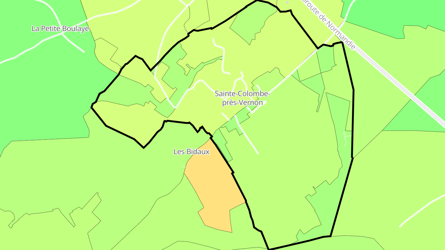 Carte des prix de l'immobilier Sainte-Colombe-près-Vernon