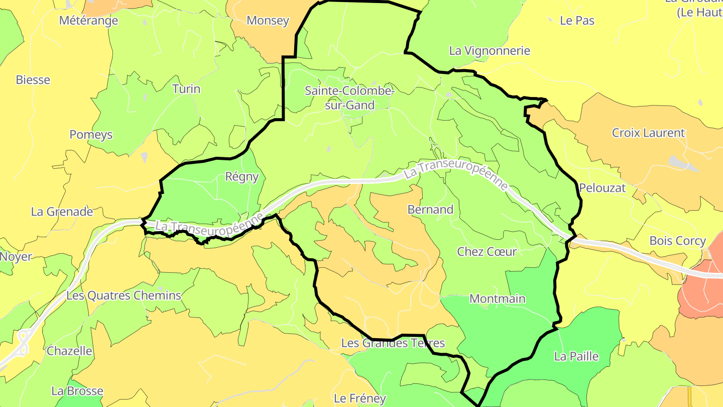 Carte des prix de l'immobilier Sainte-Colombe-sur-Gand