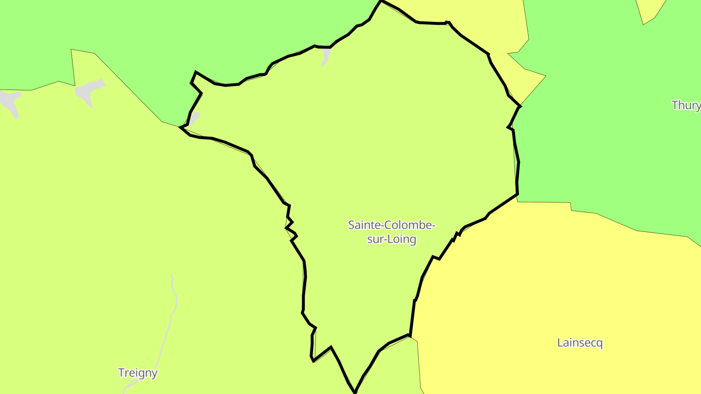 Carte des prix de l'immobilier Sainte-Colombe-sur-Loing