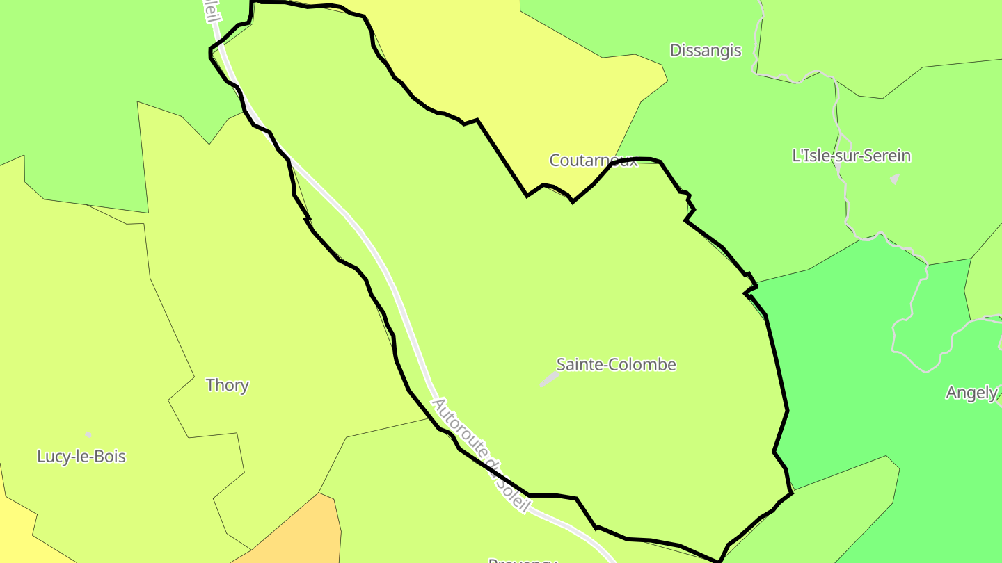 Carte des prix de l'immobilier Sainte-Colombe