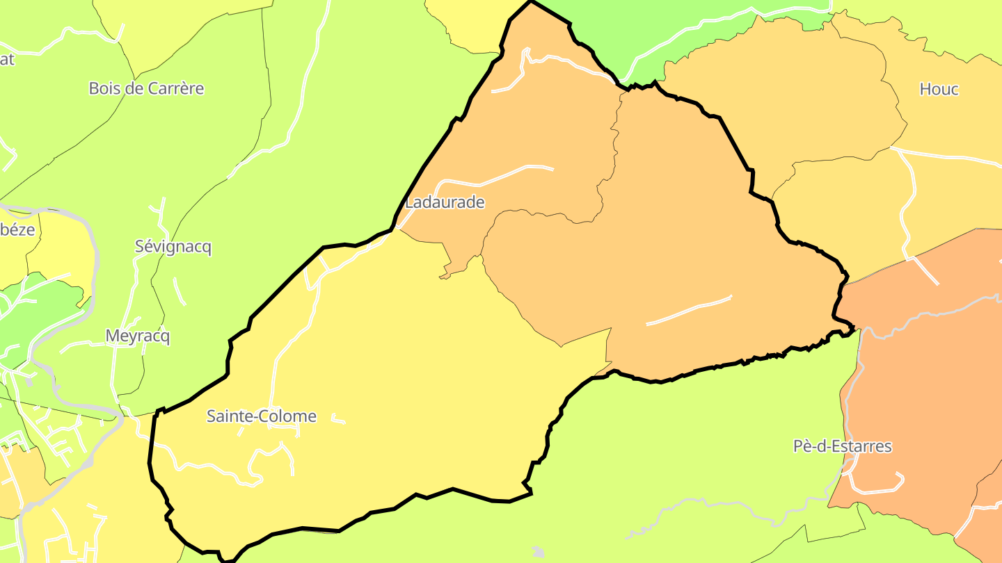Carte des prix de l'immobilier Sainte-Colome