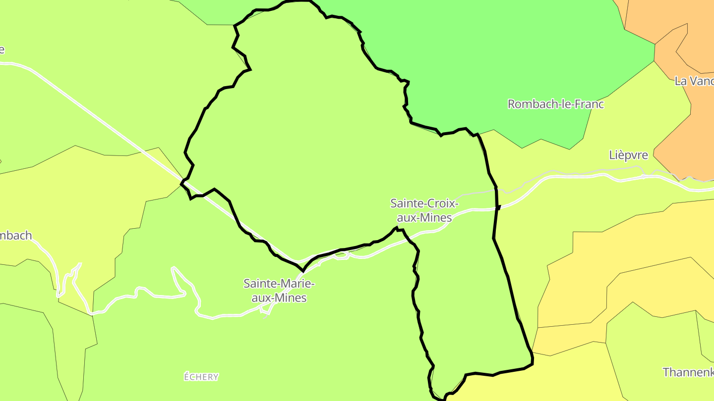 Carte des prix de l'immobilier Sainte-Croix-aux-Mines