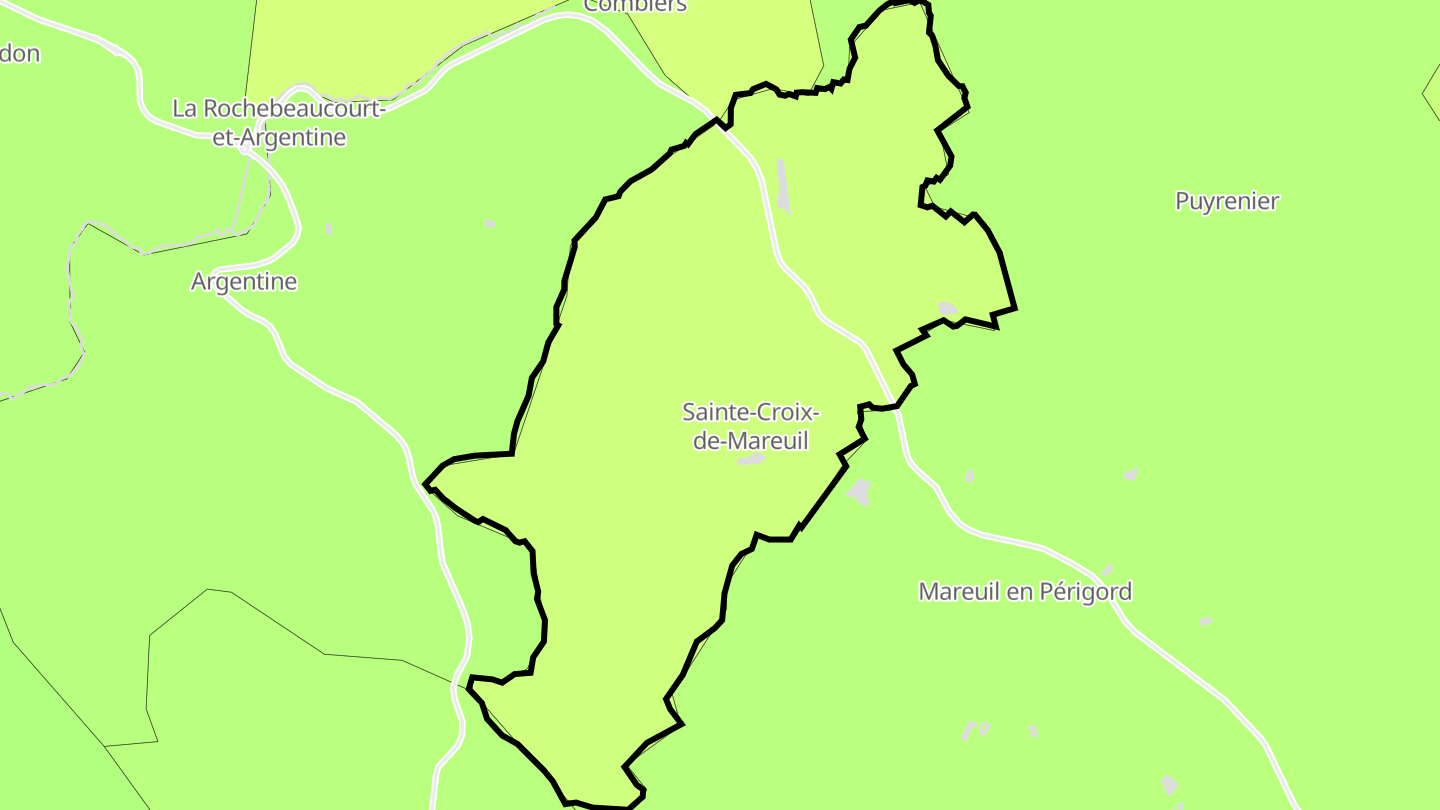 Carte des prix de l'immobilier Sainte-Croix-de-Mareuil