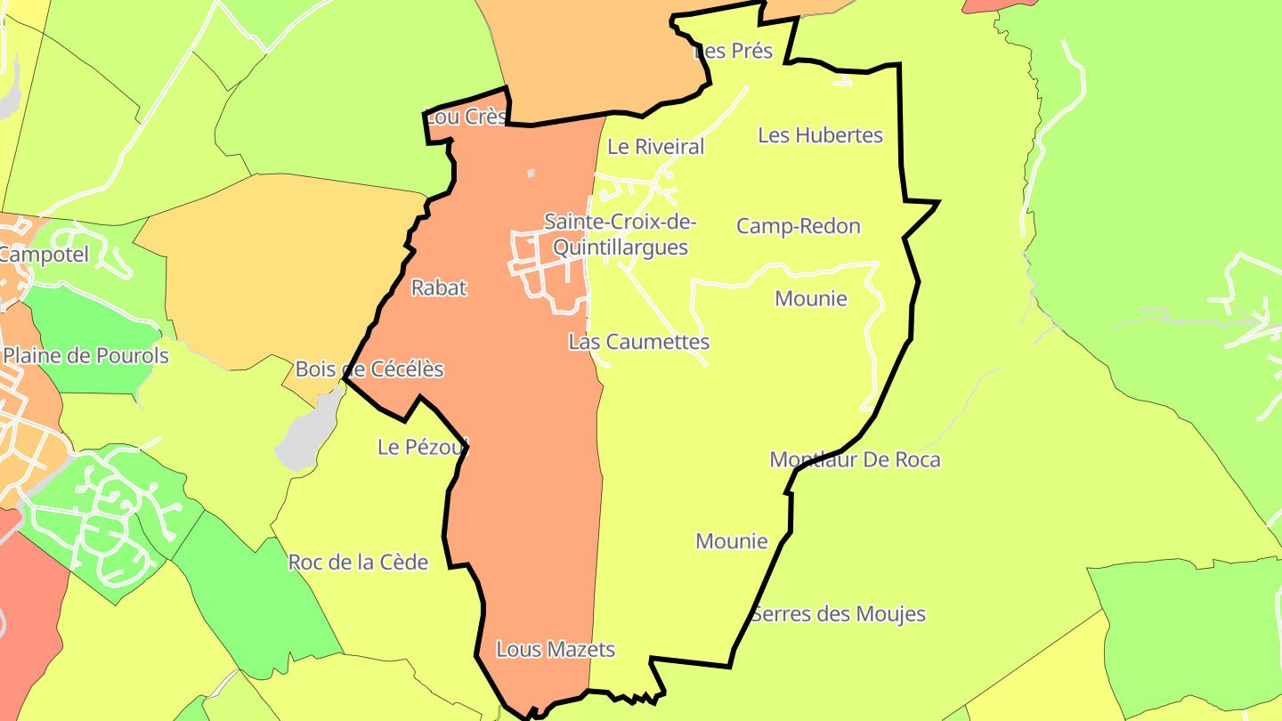 Carte des prix de l'immobilier Sainte-Croix-de-Quintillargues