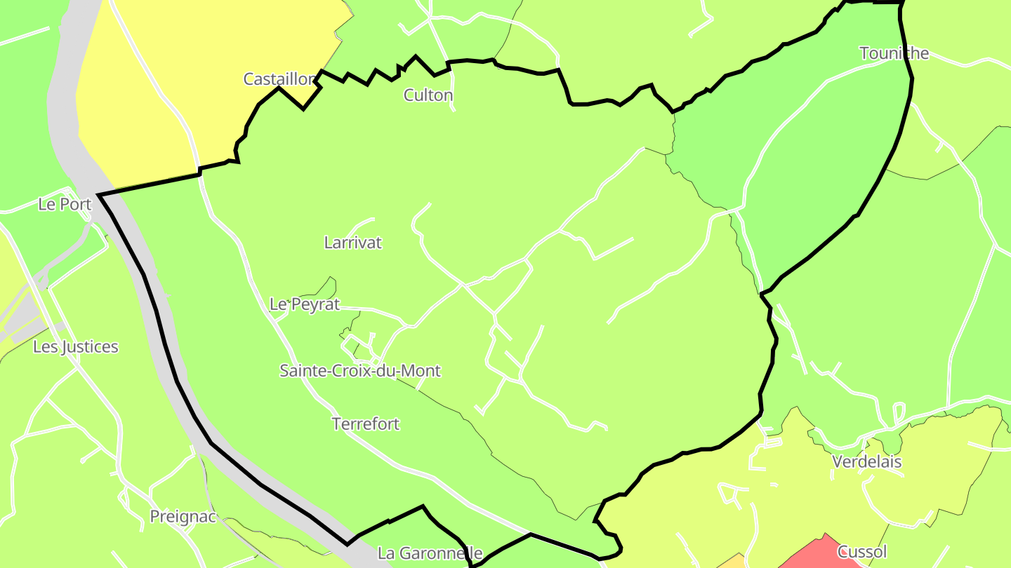 Carte des prix de l'immobilier Sainte-Croix-du-Mont