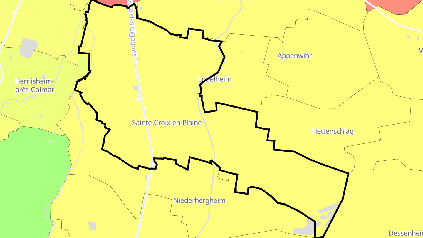 Carte des prix de l'immobilier Sainte-Croix-en-Plaine
