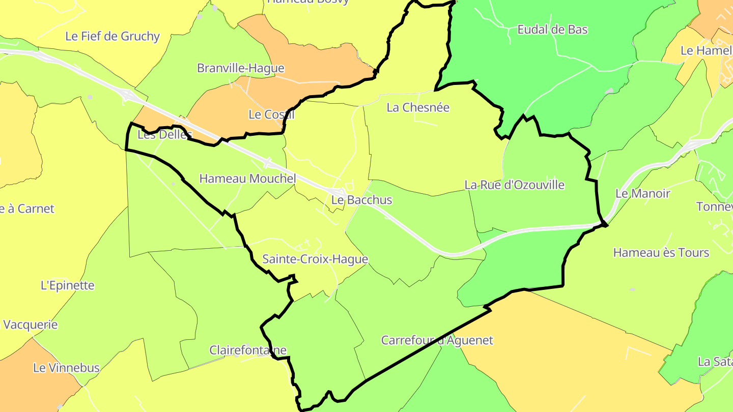Carte des prix de l'immobilier Sainte-Croix-Hague