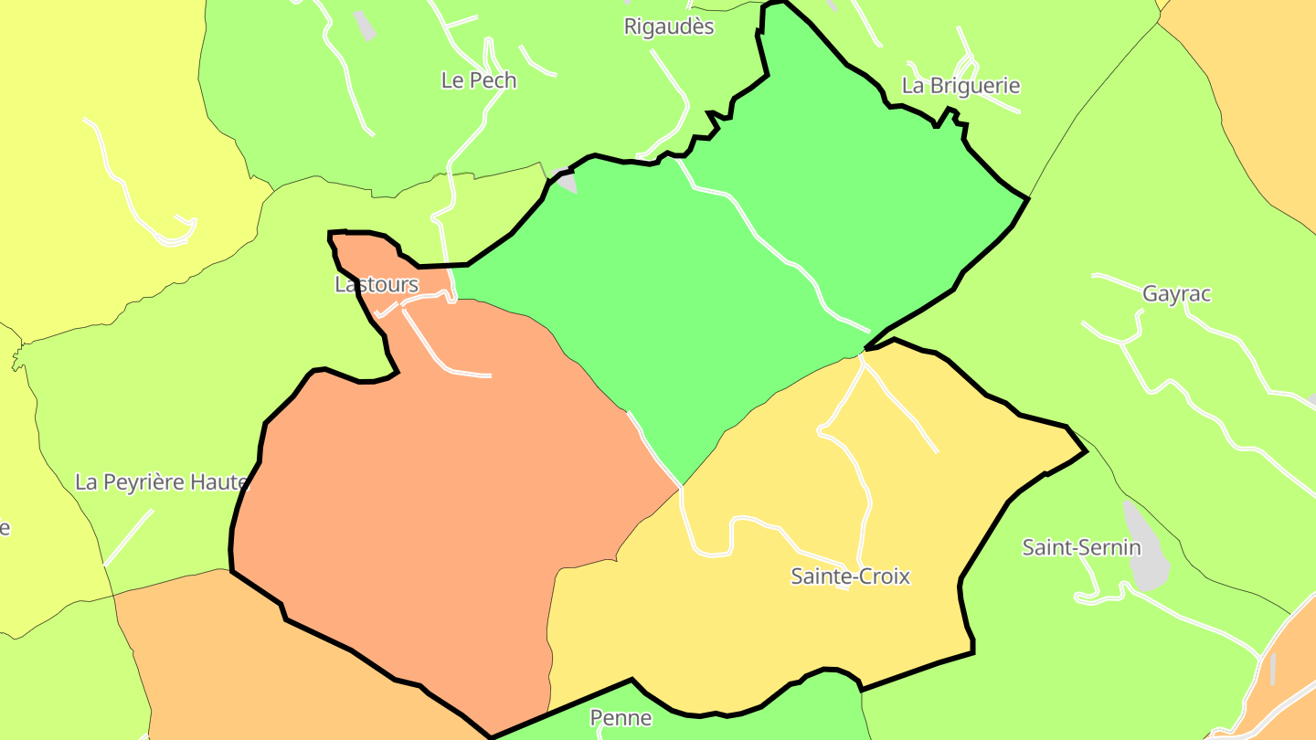 Carte des prix de l'immobilier Sainte-Croix