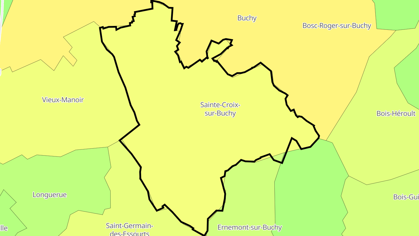 Carte des prix de l'immobilier Sainte-Croix-sur-Buchy