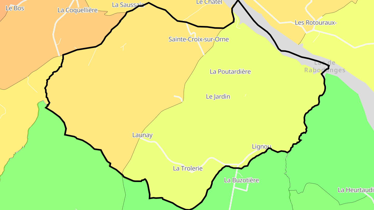 Carte des prix de l'immobilier Sainte-Croix-sur-Orne