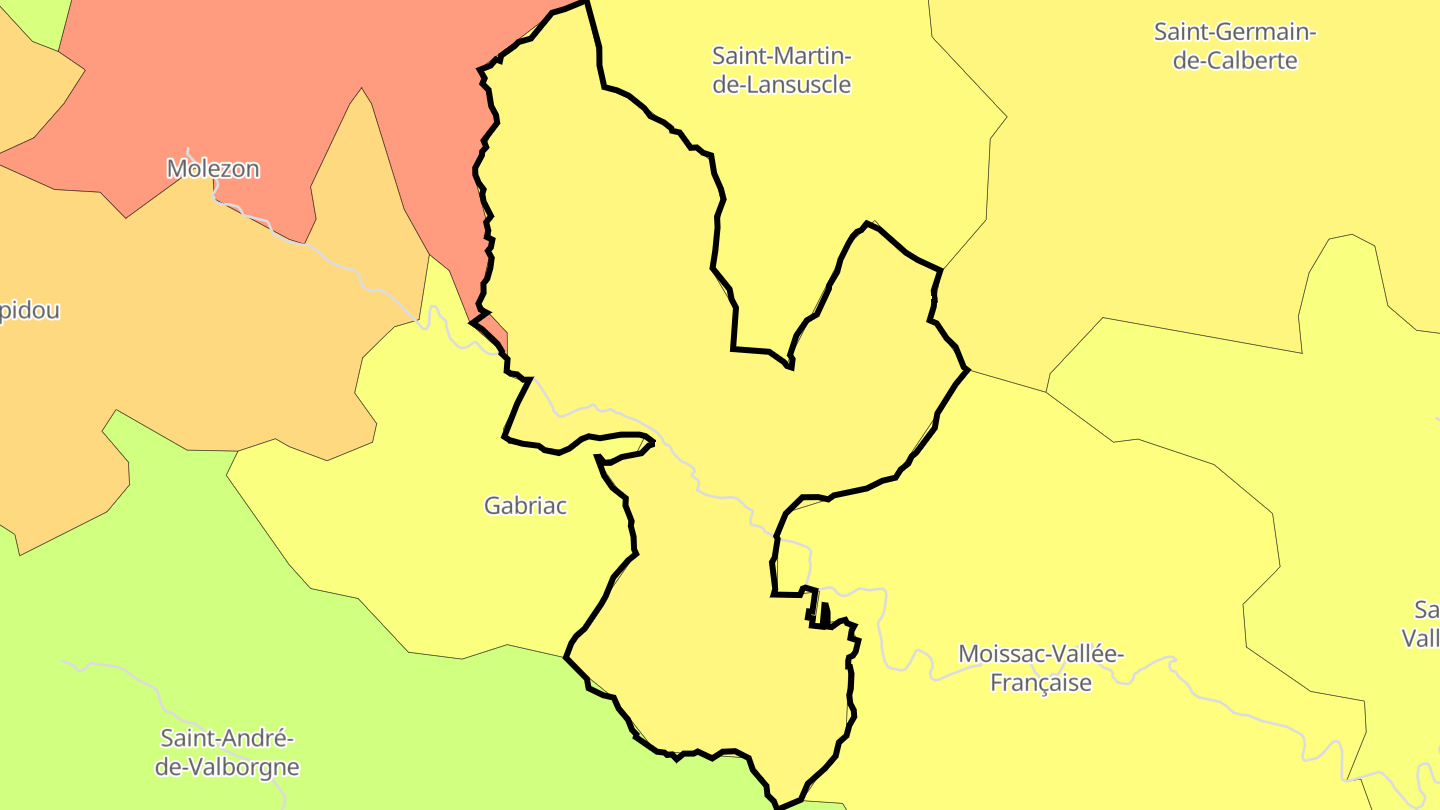 Carte des prix de l'immobilier Sainte-Croix-Vallée-Française