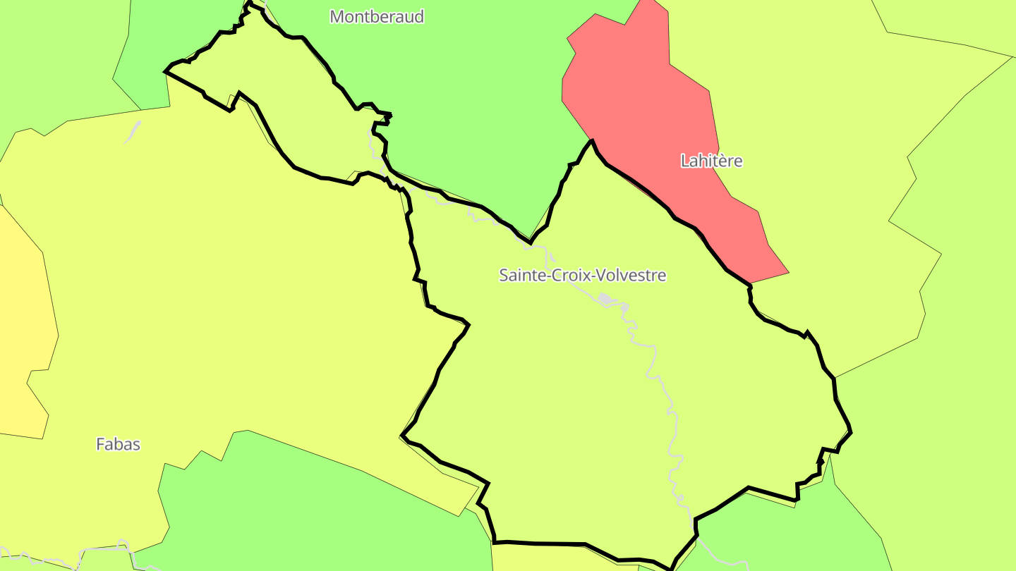 Carte des prix de l'immobilier Sainte-Croix-Volvestre