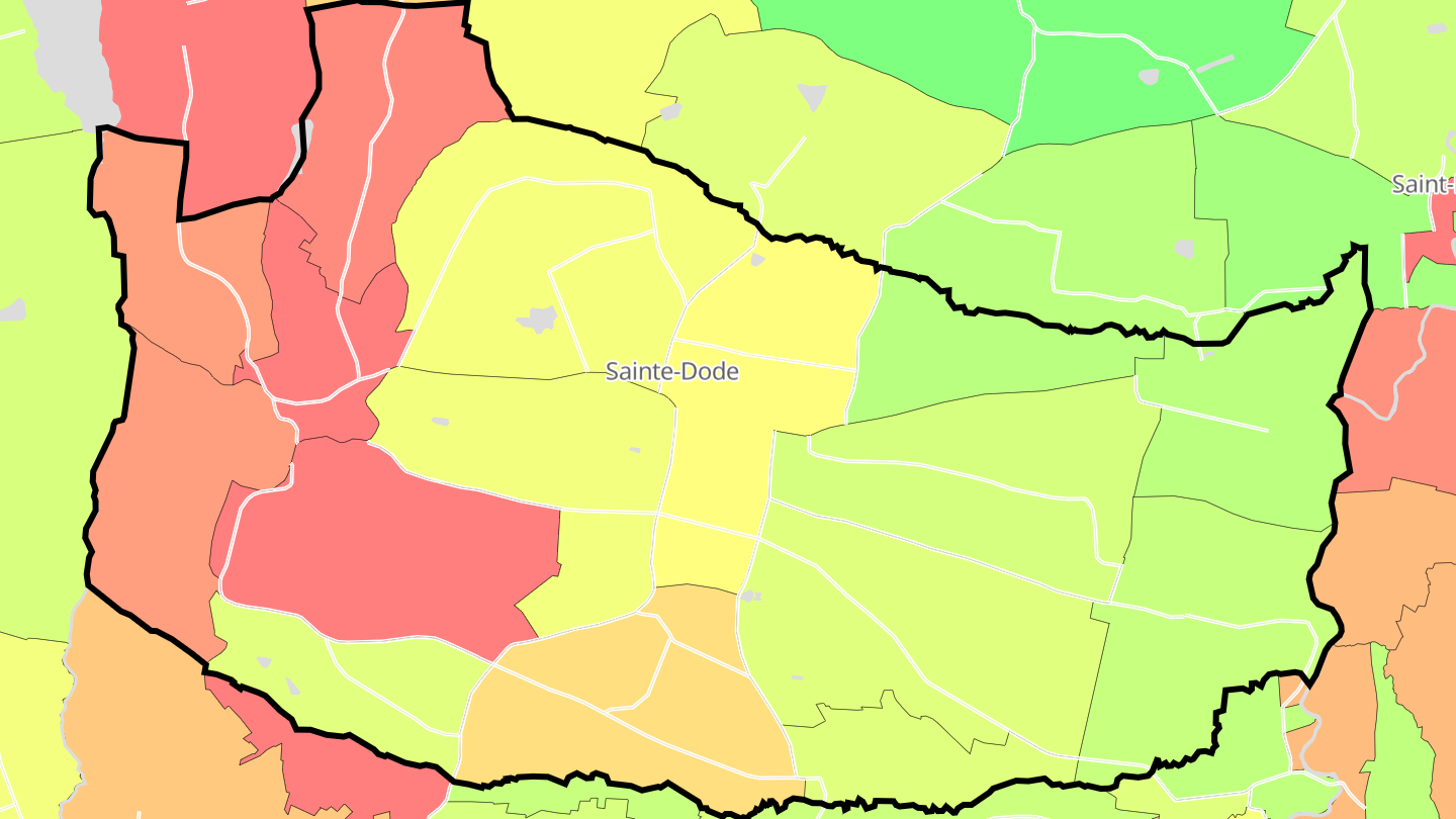 Carte des prix de l'immobilier Sainte-Dode