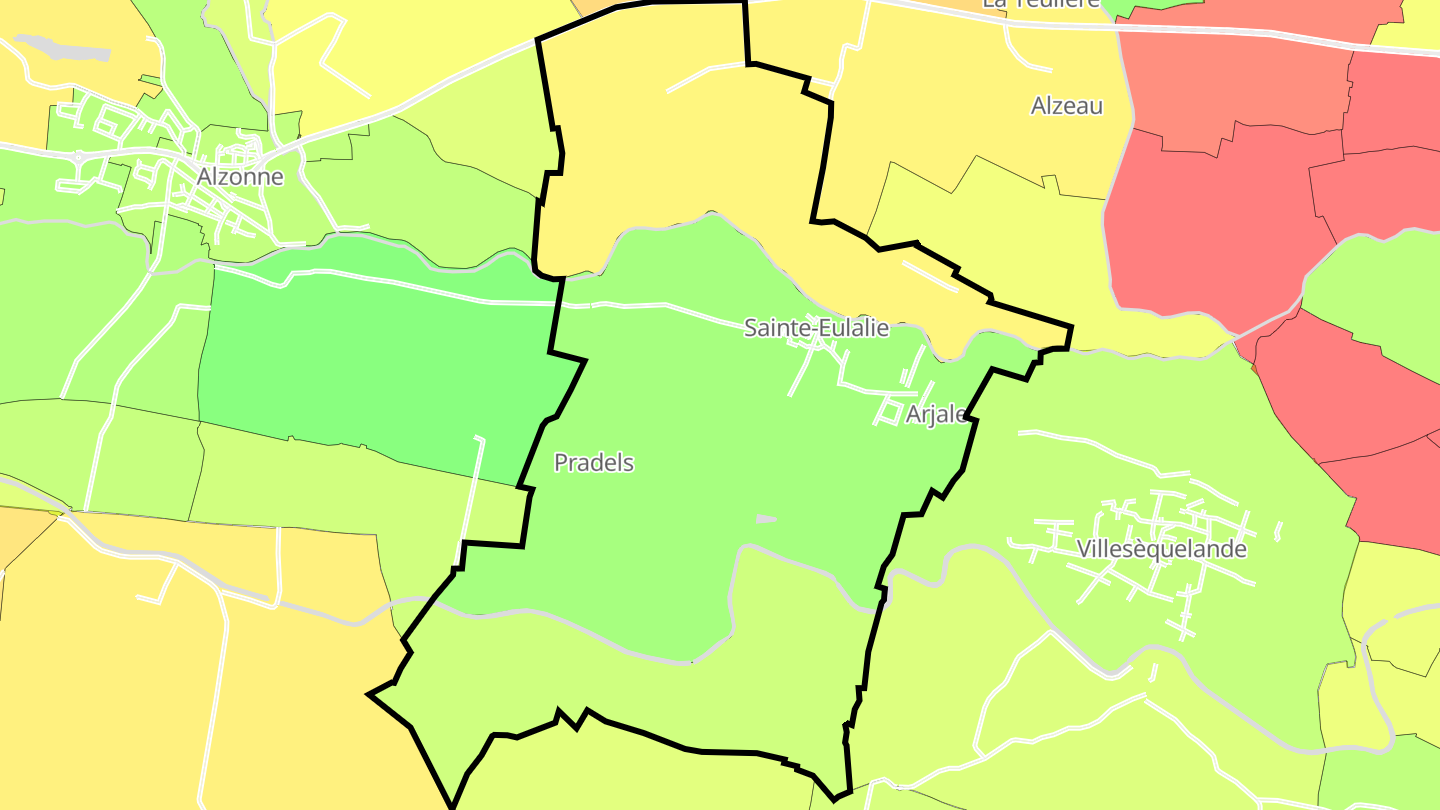 Carte des prix de l'immobilier Sainte-Eulalie