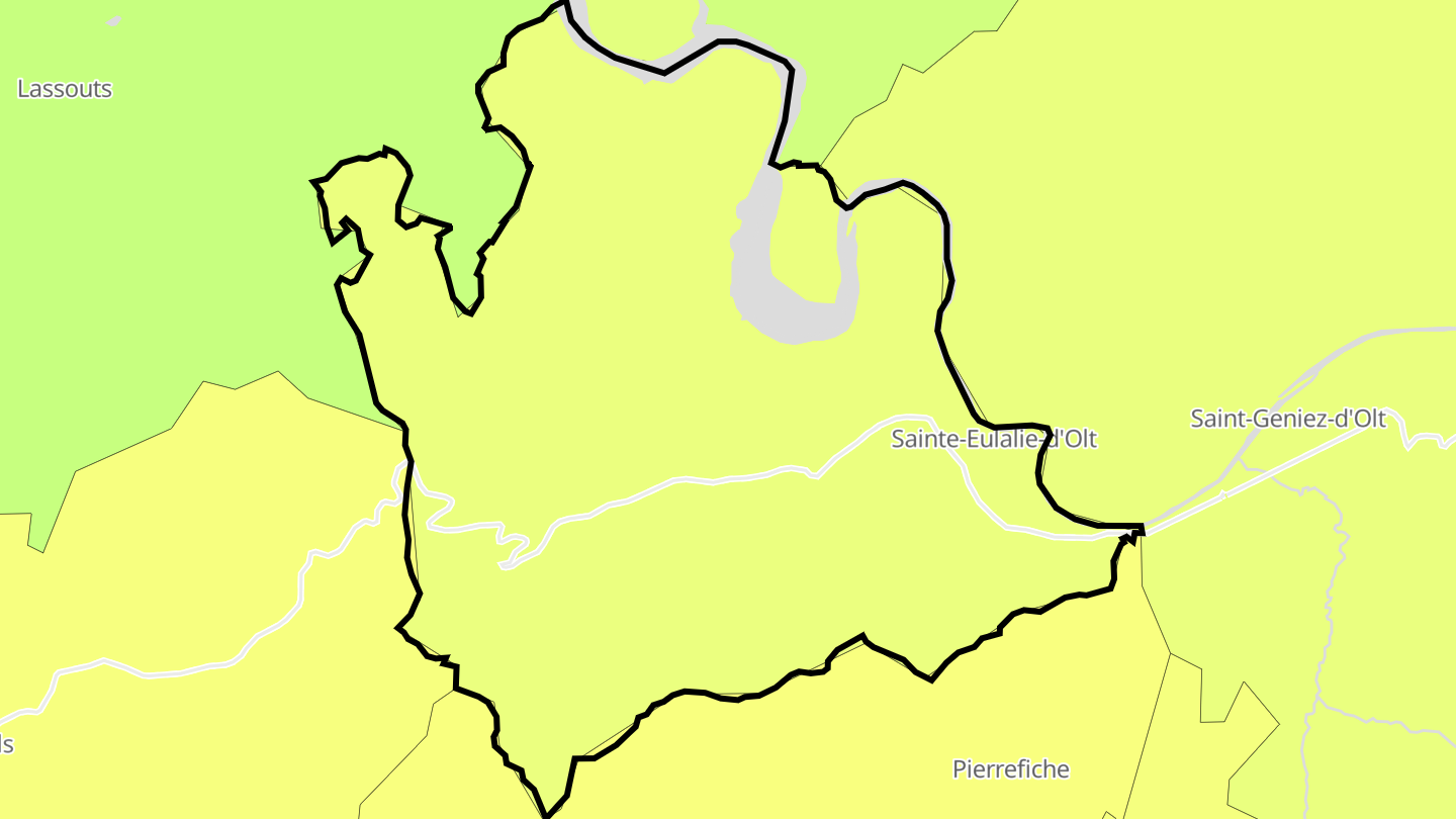 Carte des prix de l'immobilier Sainte-Eulalie-d'Olt