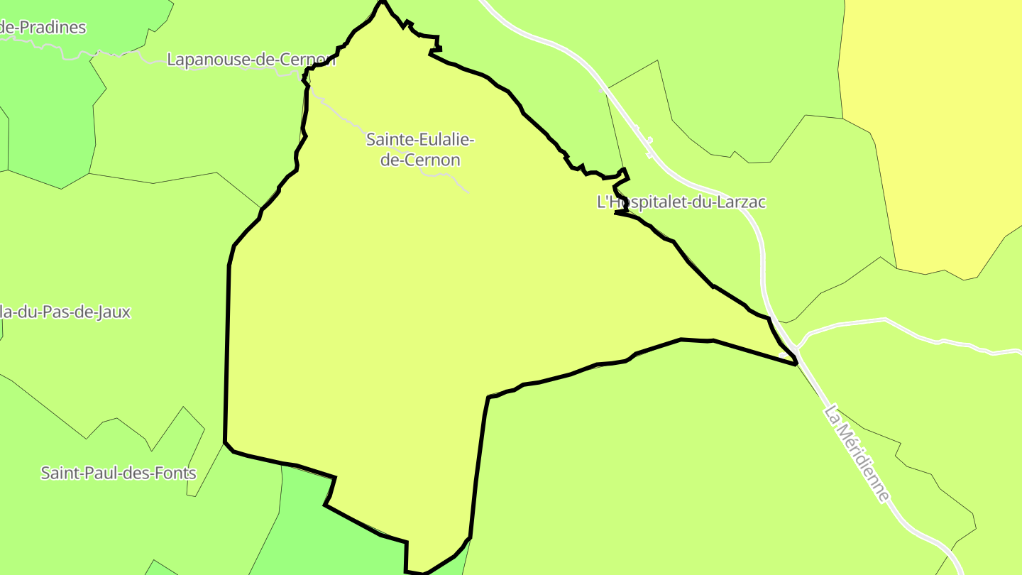 Carte des prix de l'immobilier Sainte-Eulalie-de-Cernon