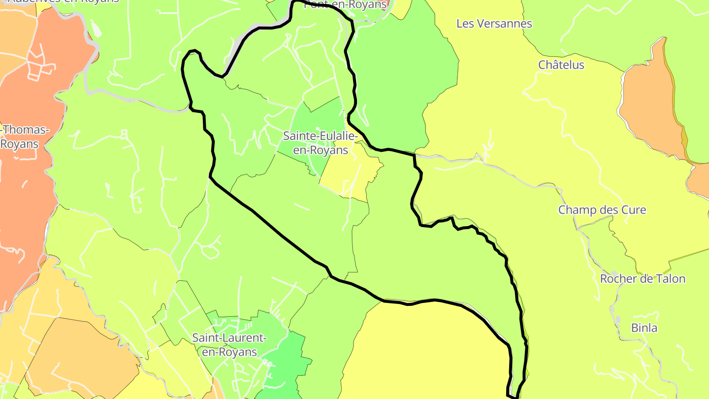 Carte des prix de l'immobilier Sainte-Eulalie-en-Royans