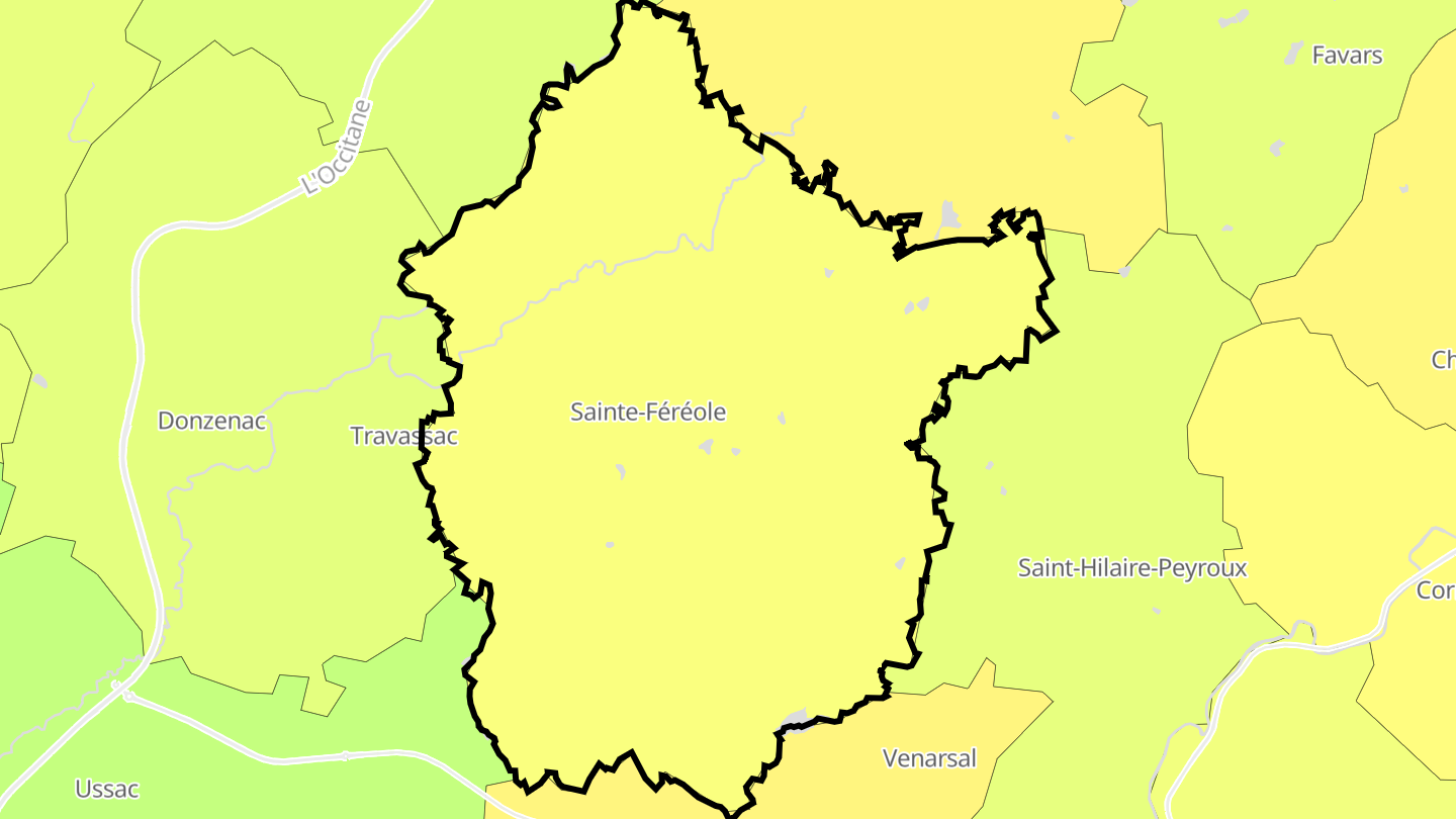 Carte des prix de l'immobilier Sainte-Féréole