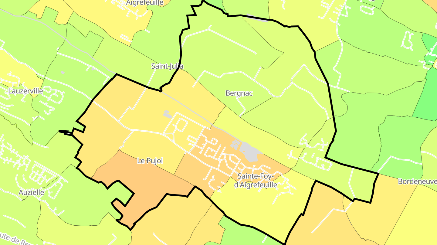 Carte des prix de l'immobilier Sainte-Foy-d'Aigrefeuille
