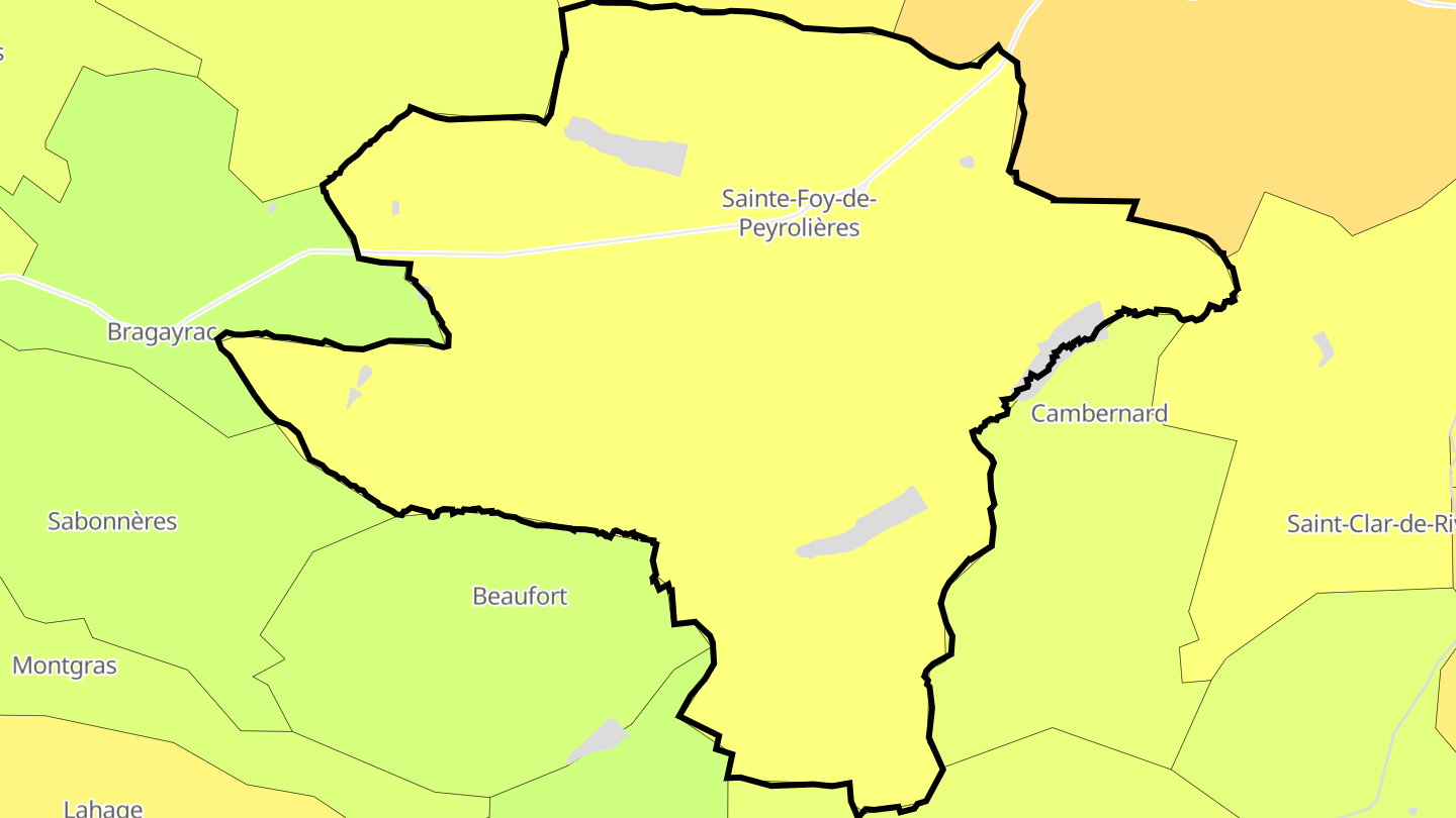 Carte des prix de l'immobilier Sainte-Foy-de-Peyrolières