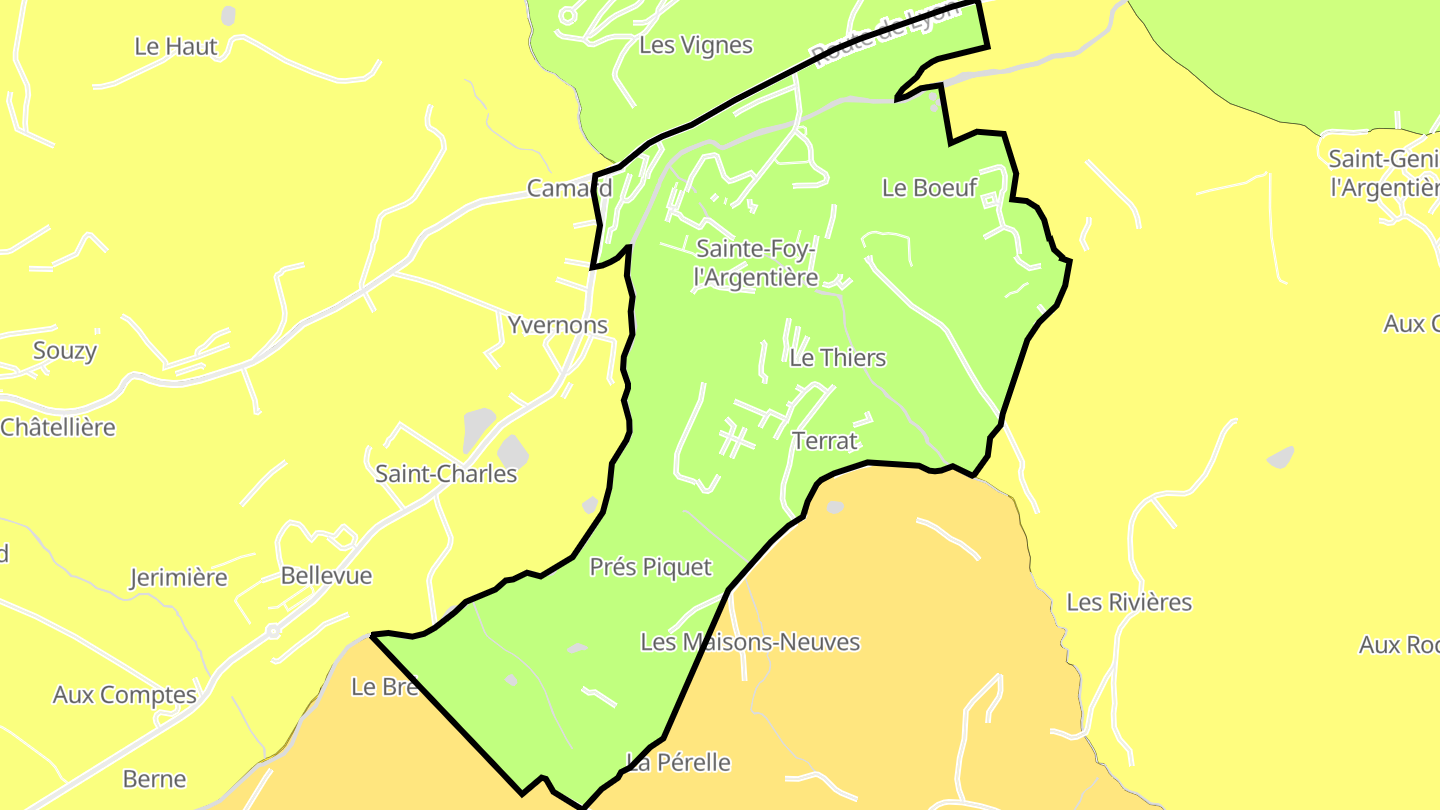 Carte des prix de l'immobilier Sainte-Foy-l'Argentière