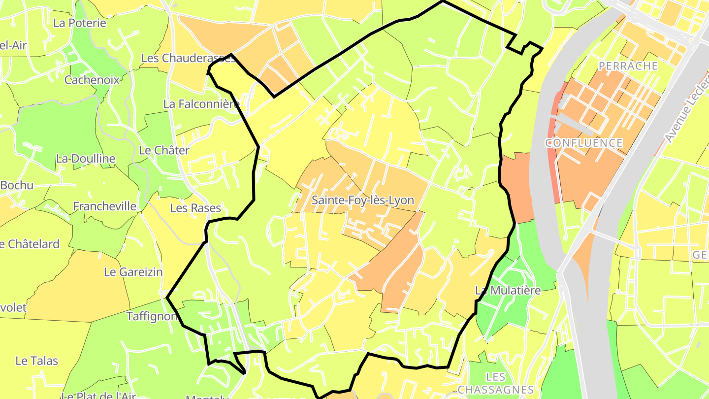 Carte des prix de l'immobilier Sainte-Foy-lès-Lyon