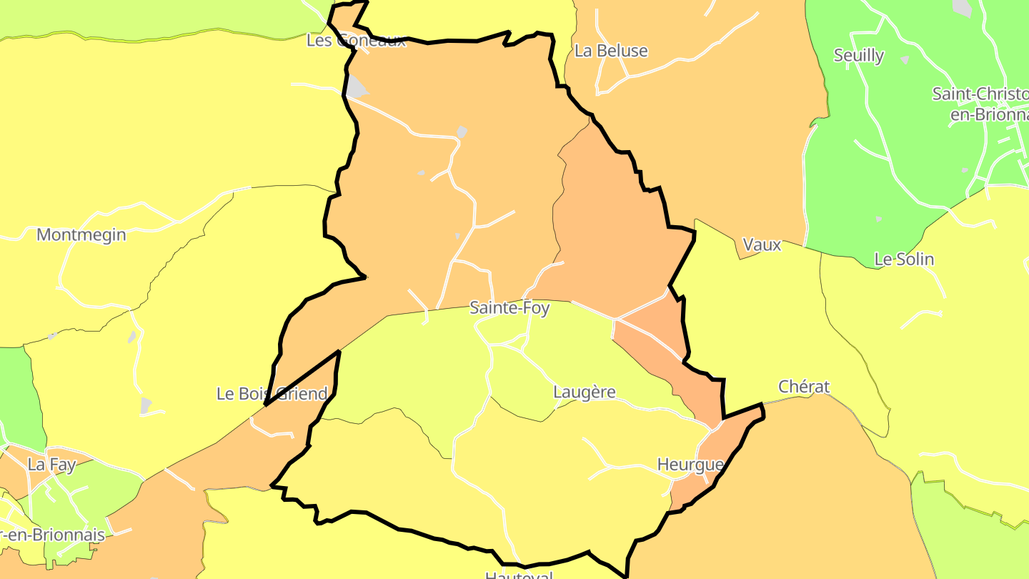 Carte des prix de l'immobilier Sainte-Foy