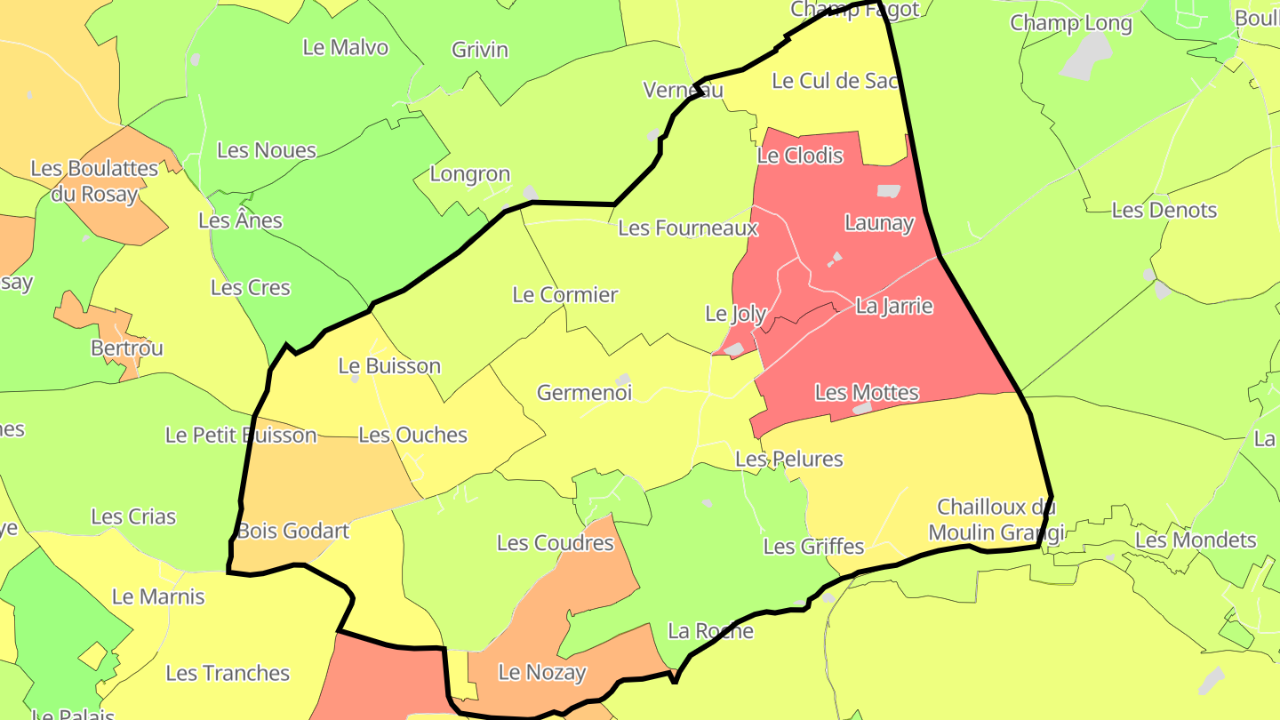 Carte des prix de l'immobilier Sainte-Gemme-en-Sancerrois