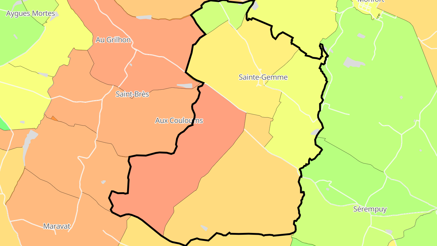Carte des prix de l'immobilier Sainte-Gemme
