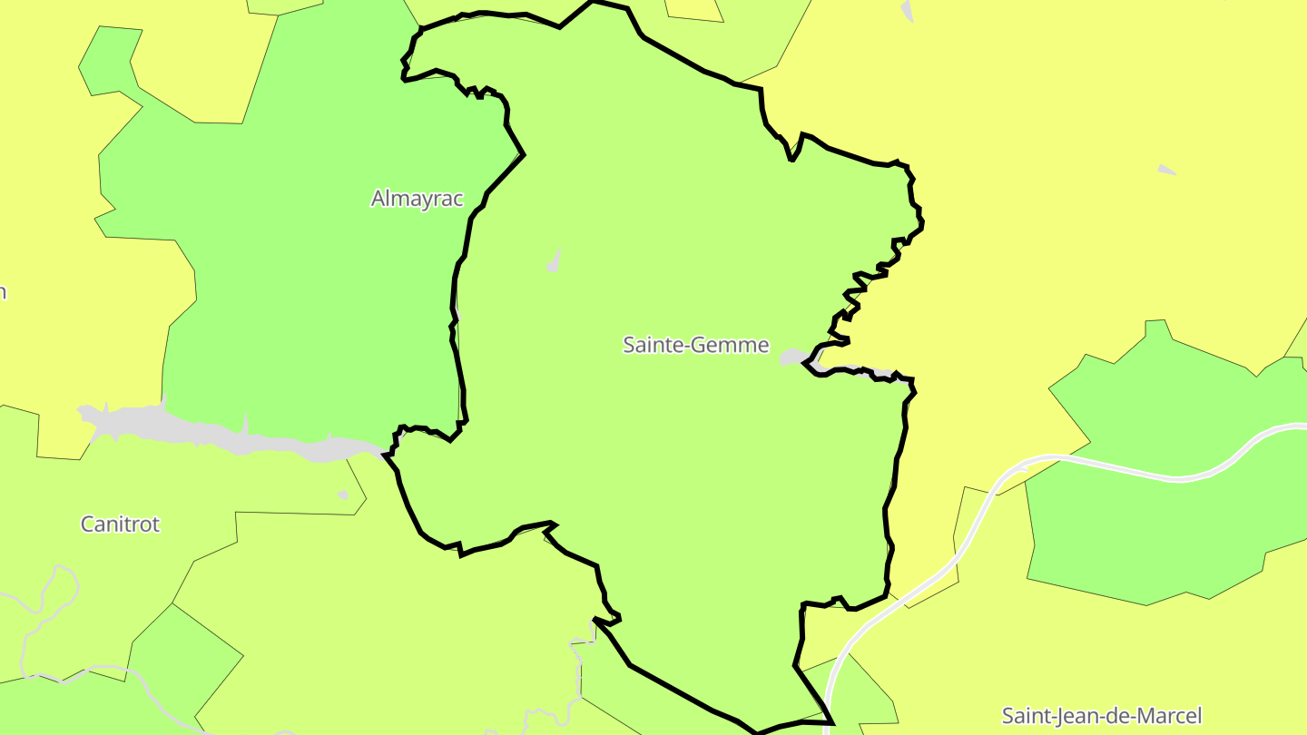 Carte des prix de l'immobilier Sainte-Gemme