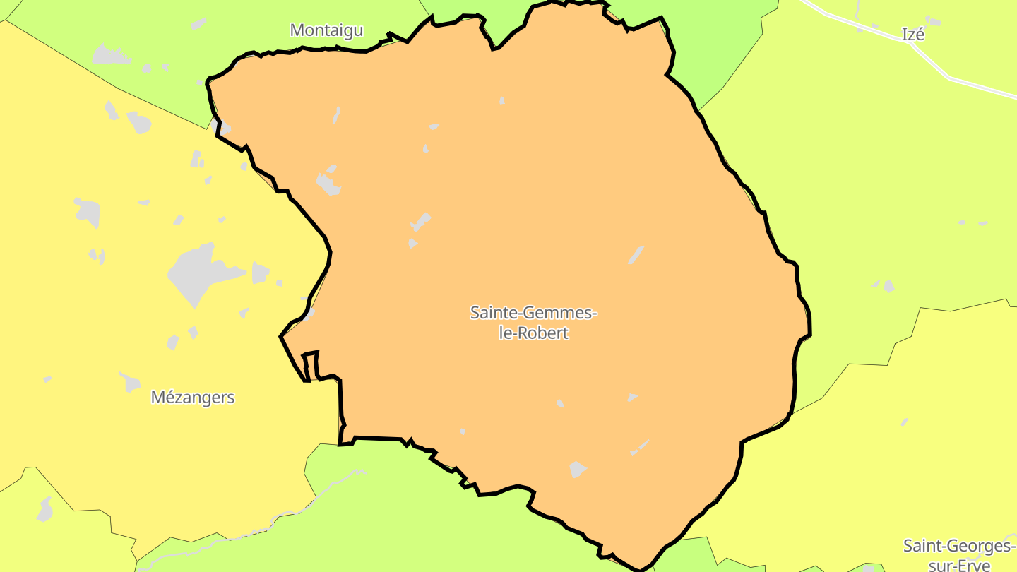 Carte des prix de l'immobilier Sainte-Gemmes-le-Robert