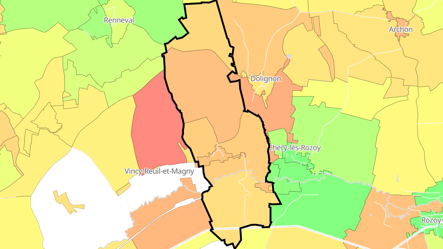 Carte des prix de l'immobilier Sainte-Geneviève