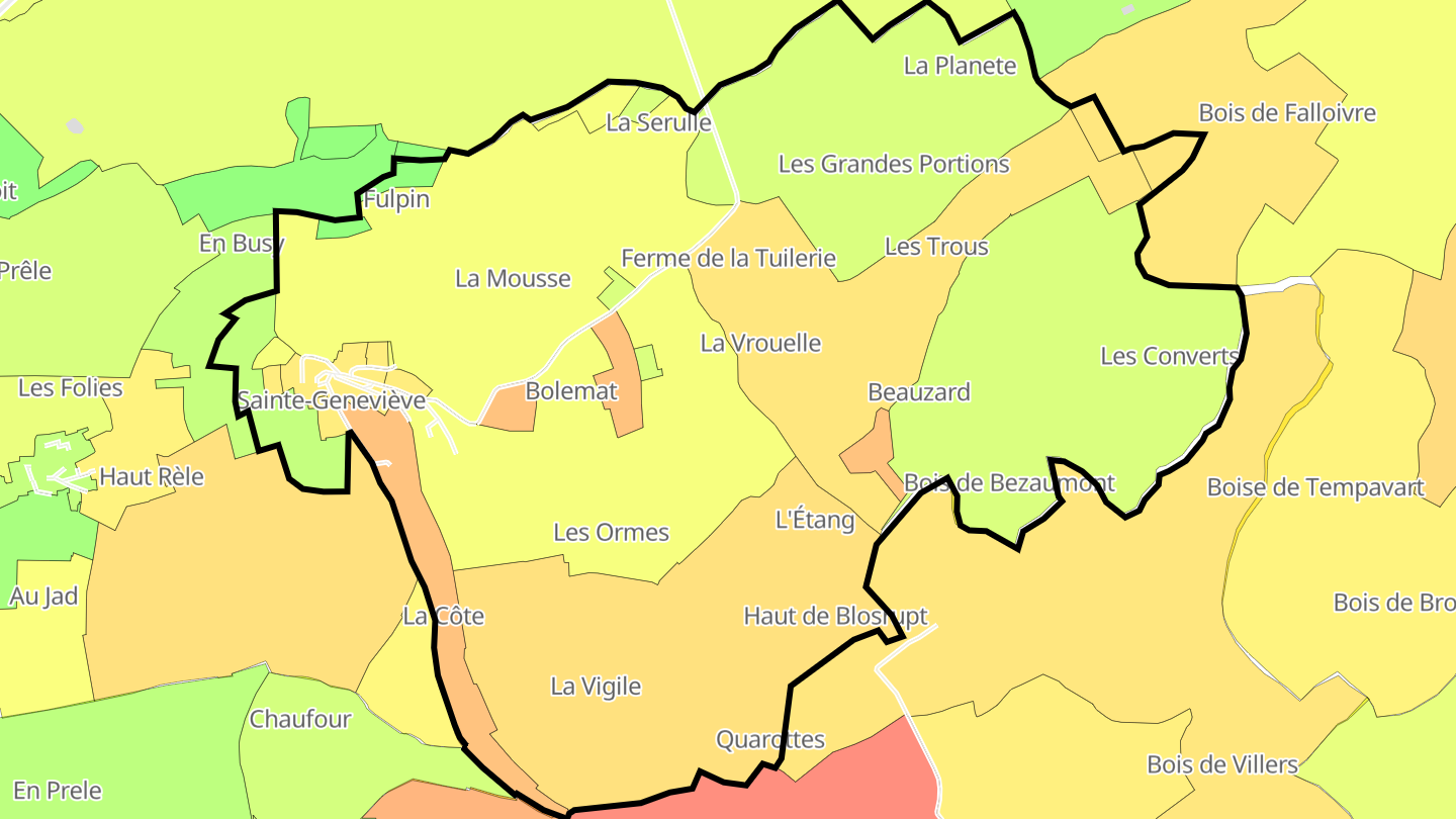 Carte des prix de l'immobilier Sainte-Geneviève