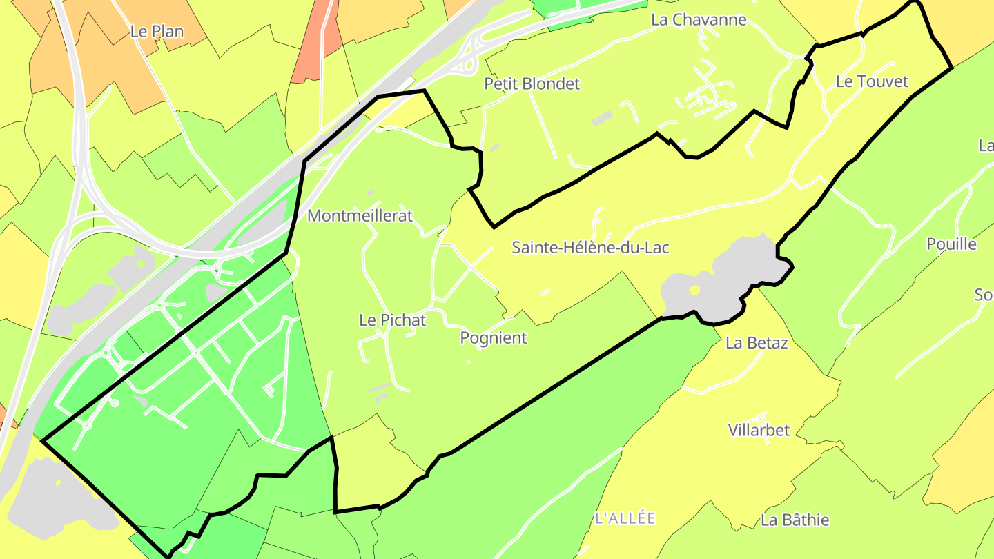 Carte des prix de l'immobilier Sainte-Hélène-du-Lac