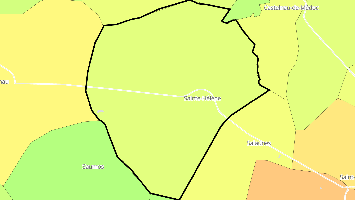 Carte des prix de l'immobilier Sainte-Hélène
