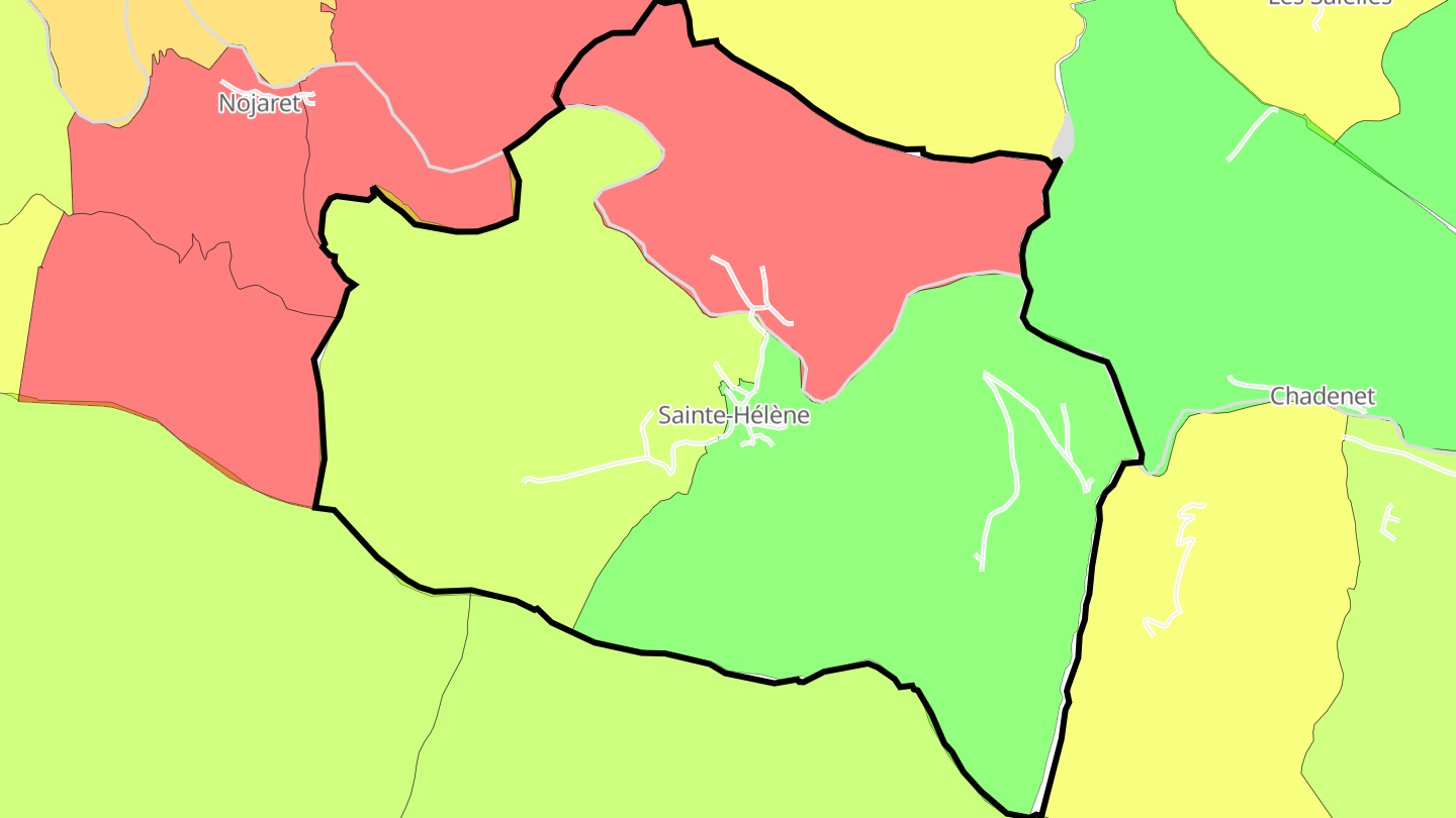 Carte des prix de l'immobilier Sainte-Hélène