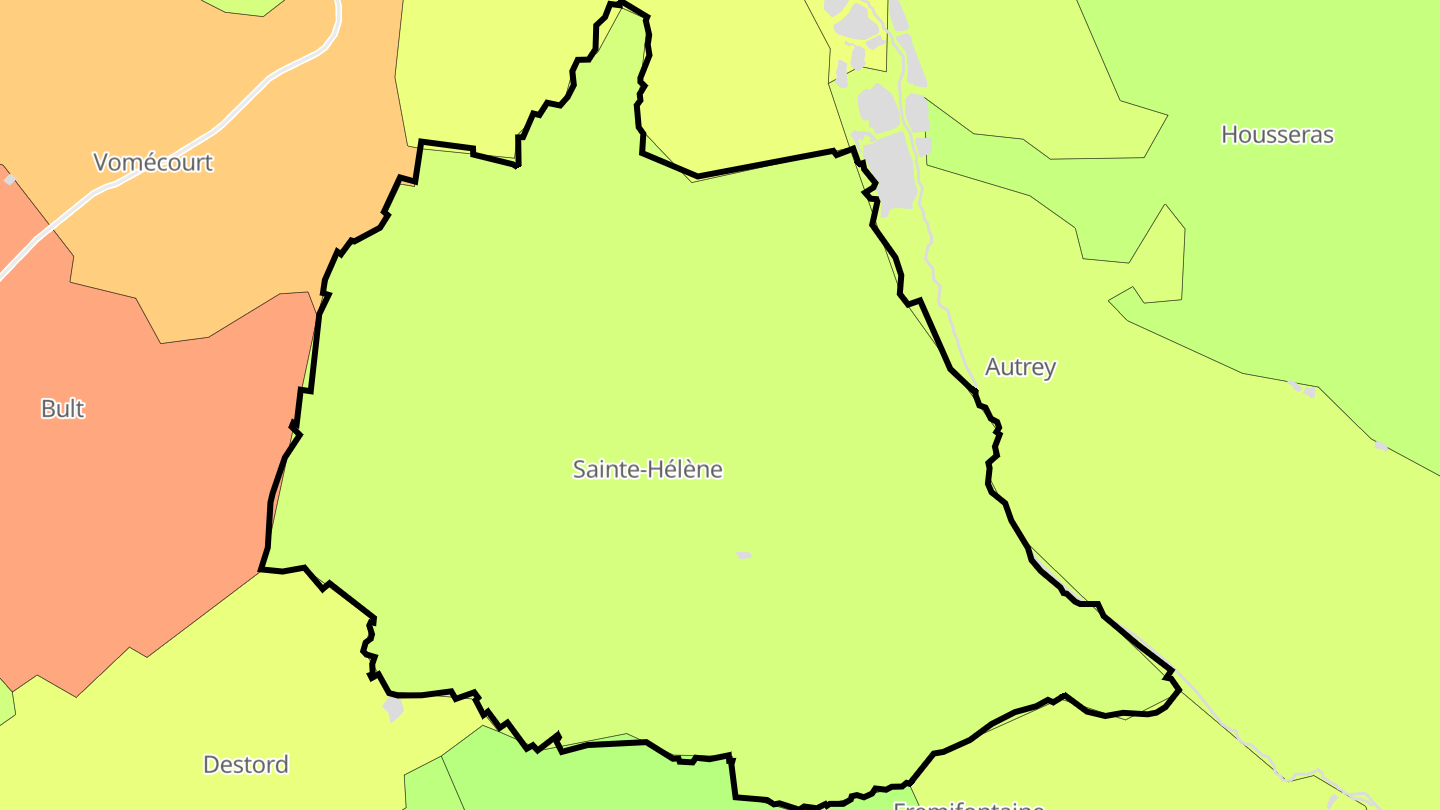 Carte des prix de l'immobilier Sainte-Hélène