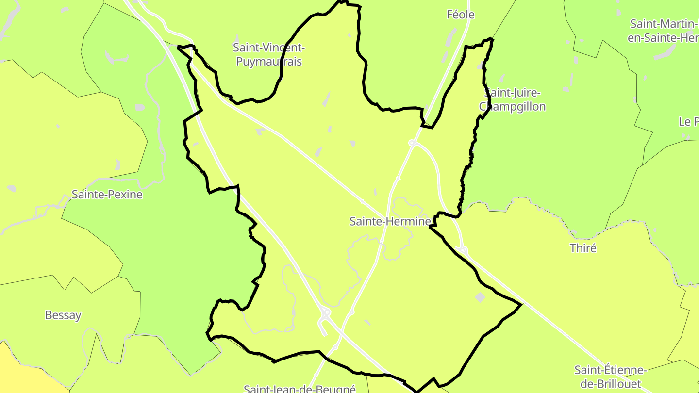 Carte des prix de l'immobilier Sainte-Hermine