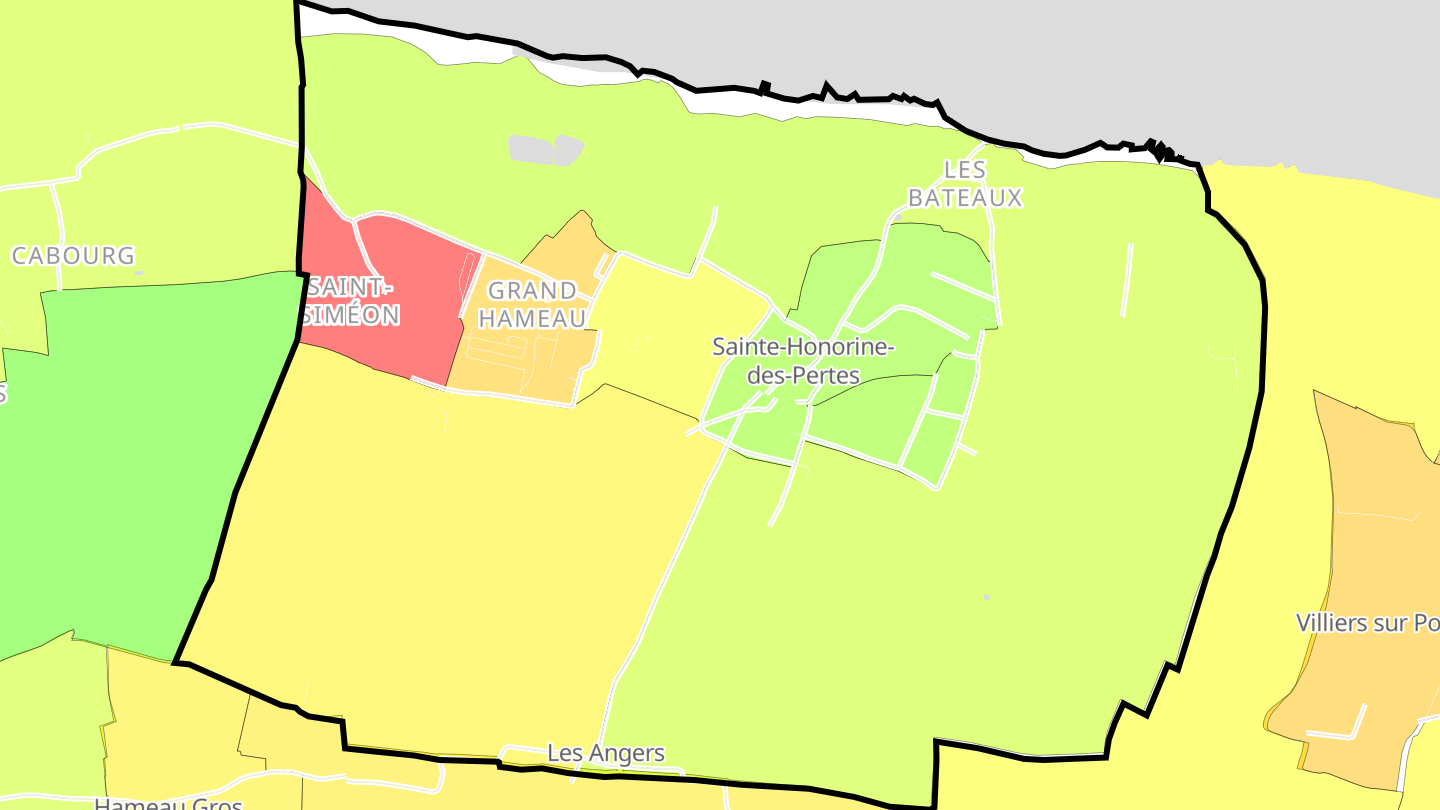 Carte des prix de l'immobilier Sainte-Honorine-des-Pertes